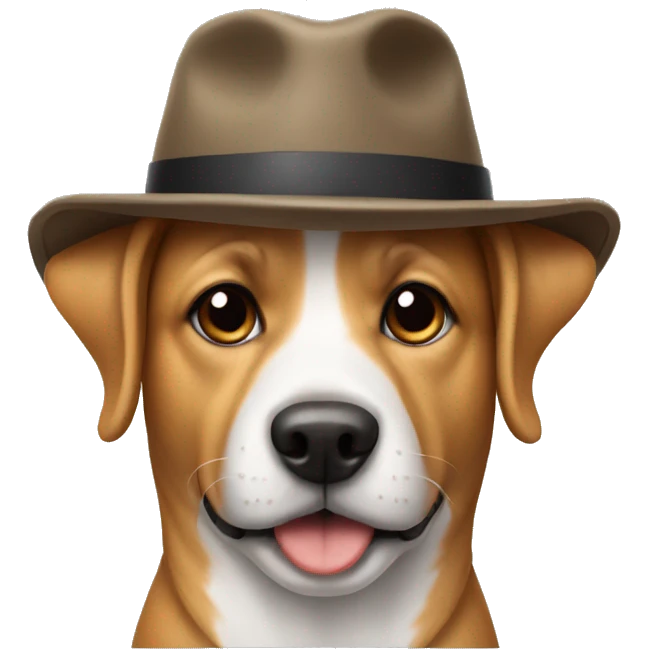 A dog wearing a hat  emoji