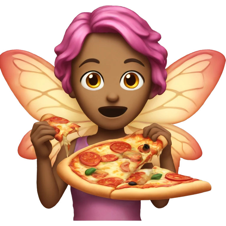 a fairy eating pizza emoji