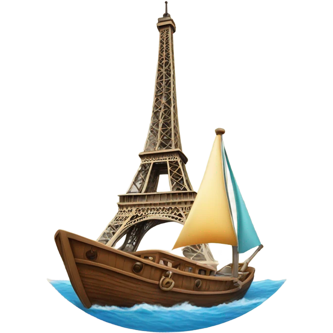 Eifeltower on a boat at sea emoji