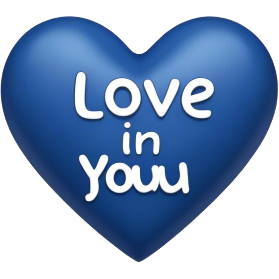 Dark Blue heart with the words Love You Ry in the middle  emoji