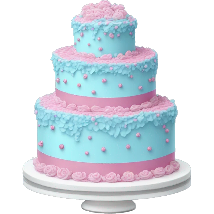 Blue wedding cake with pink sprinkles emoji