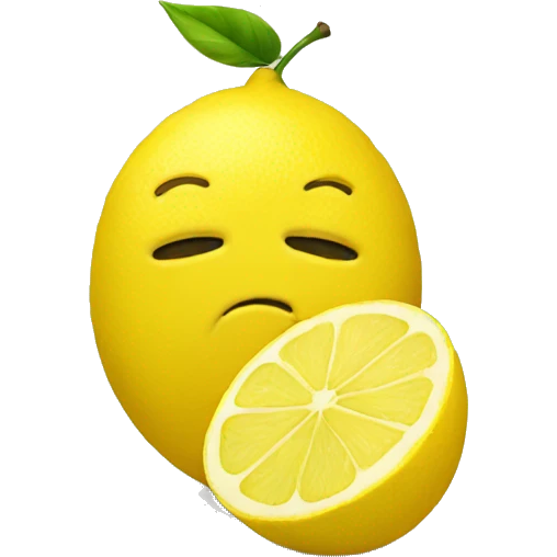 Sad emoji holding a lemon emoji