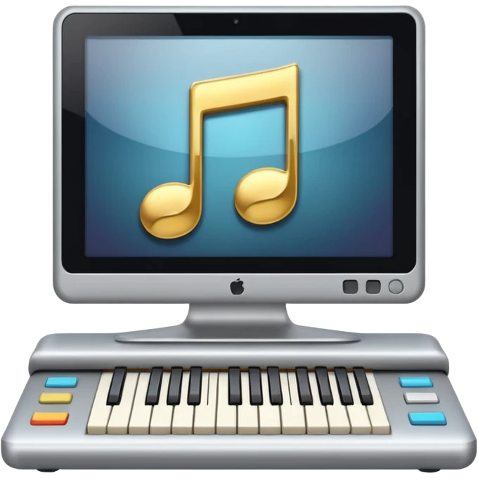 a computer play music emoji