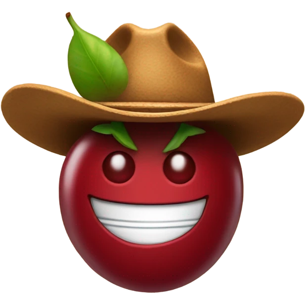 Cherries wearing a cowboy hat emoji