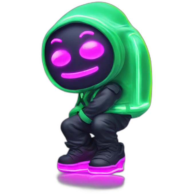 Juicy booty neon sign style man emoji