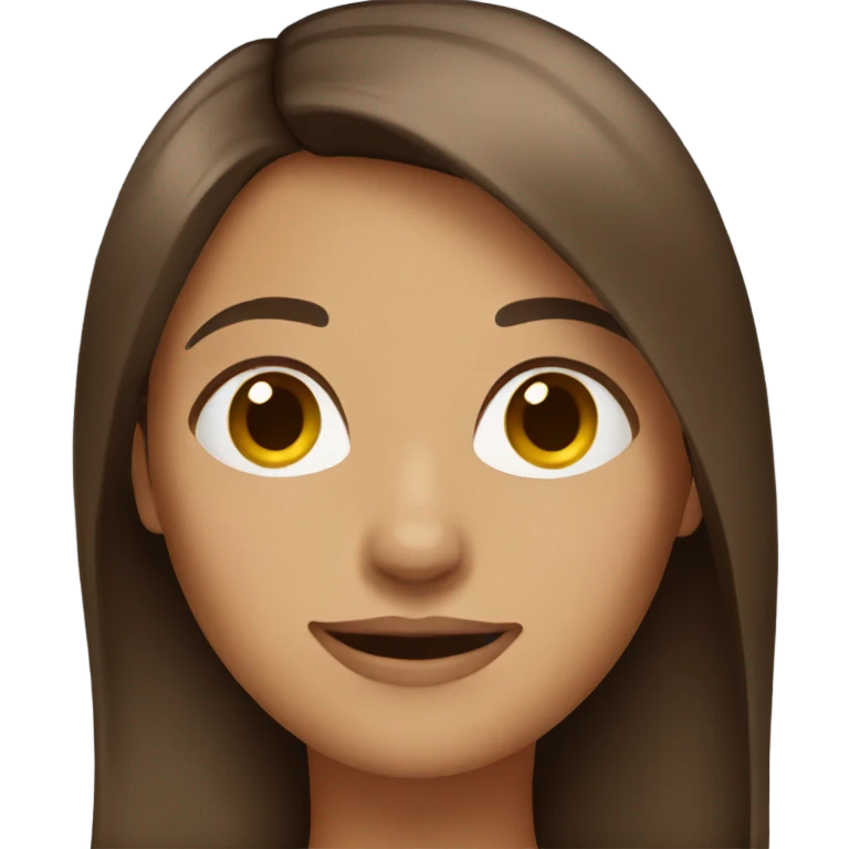 woman with straight brown hair emoji
