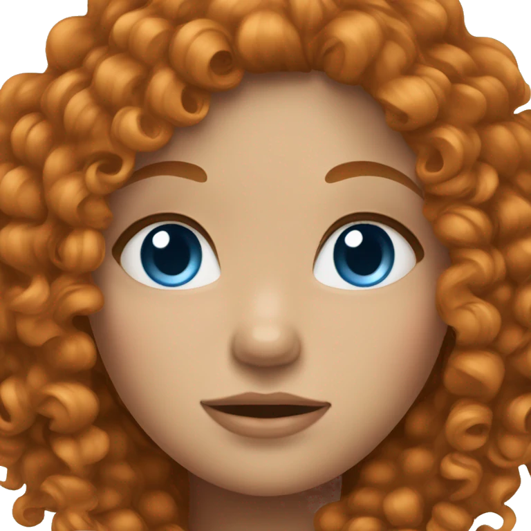 girl with ginger curly hair and blue eyes emoji