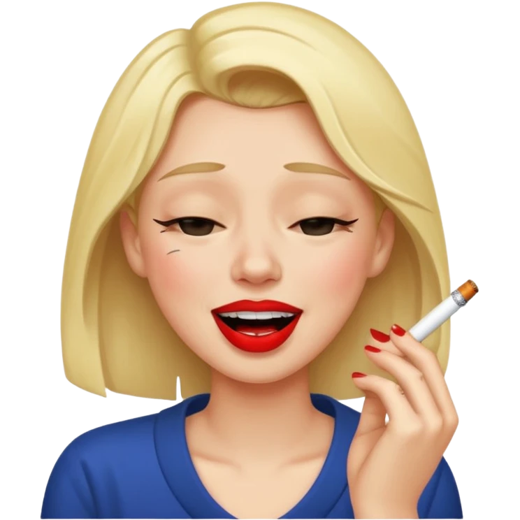 crying while laughing with cigarette emoji
