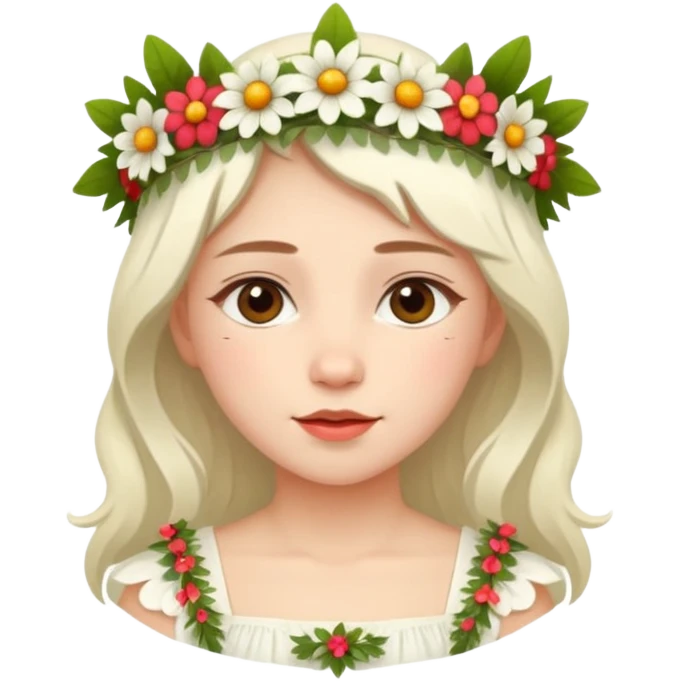 Девочка в белом платье на празднике Ивана Купала emoji
