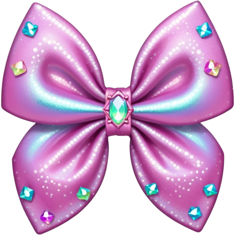 glitter pink crystal hair bow emoji