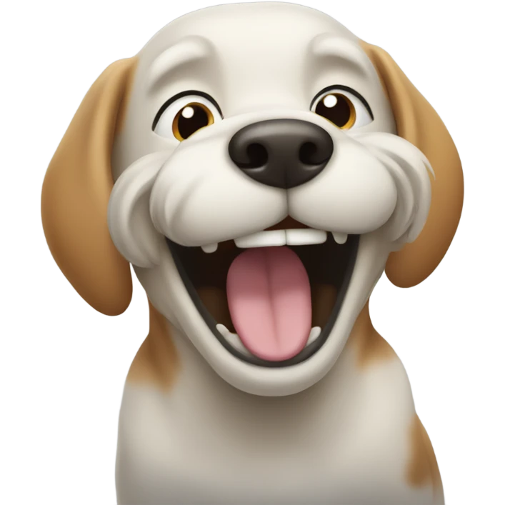 Dog laughing his tail off emoji