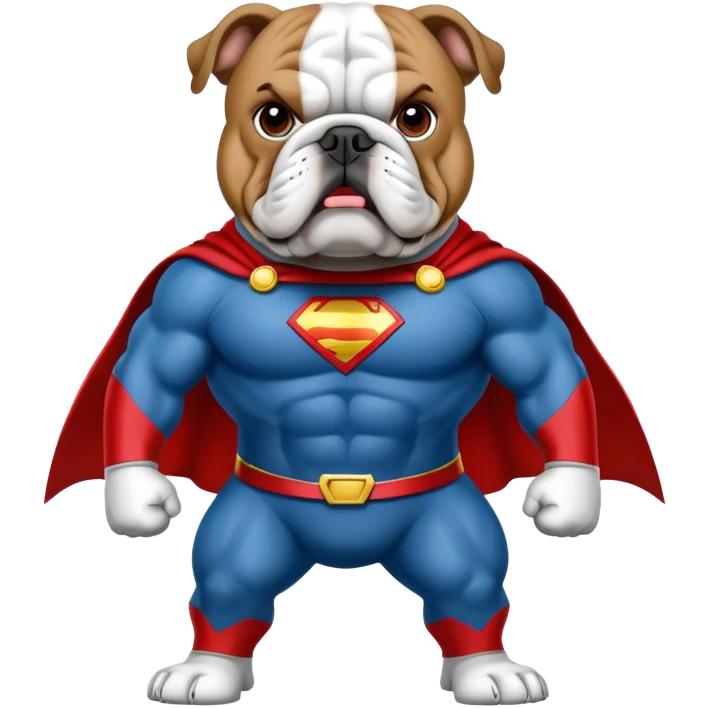 bulldog ingles traje super héroe emoji