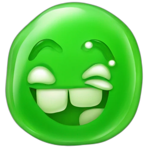 Green gummy candy cute face emoji