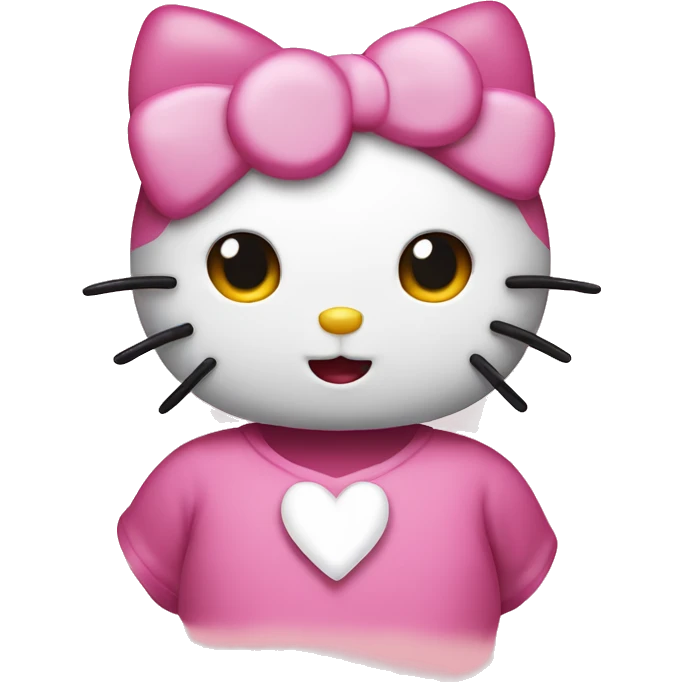 Hello kitty with heart eyes emoji