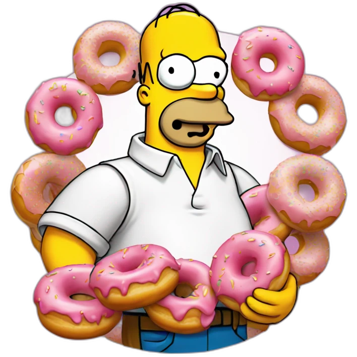 Homer Simpson avec un donuts emoji