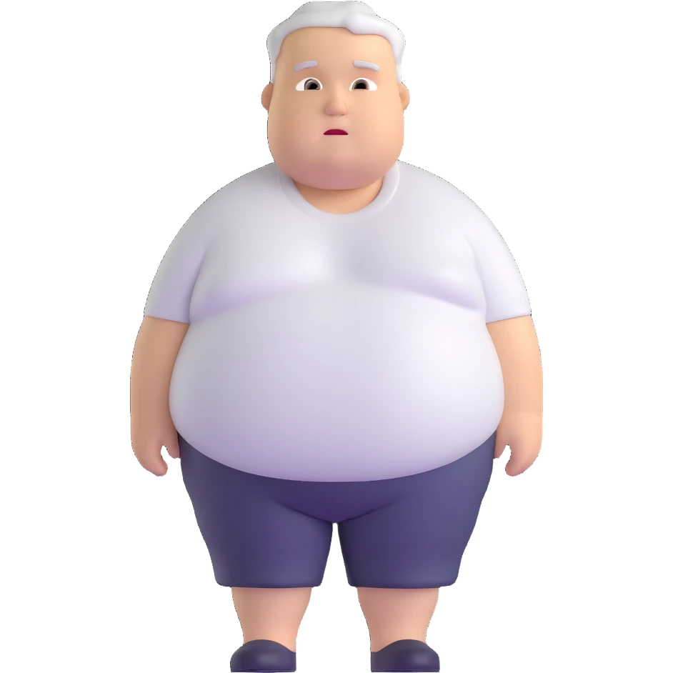 cheerful overweight white American man emoji