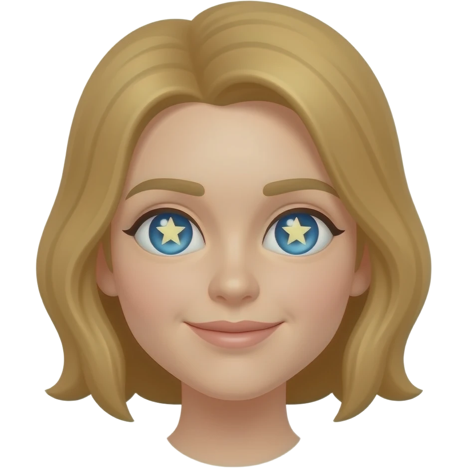 Blue Star Eyed Emoji emoji