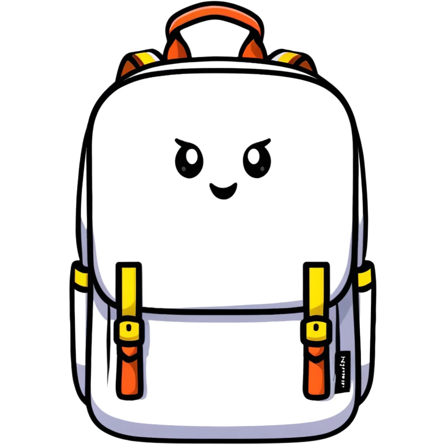 Backpack filled with emotions, colorful emoji