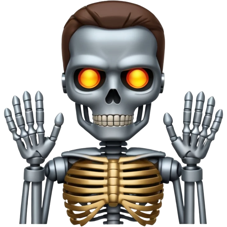 Terminator with metal skeleton emoji