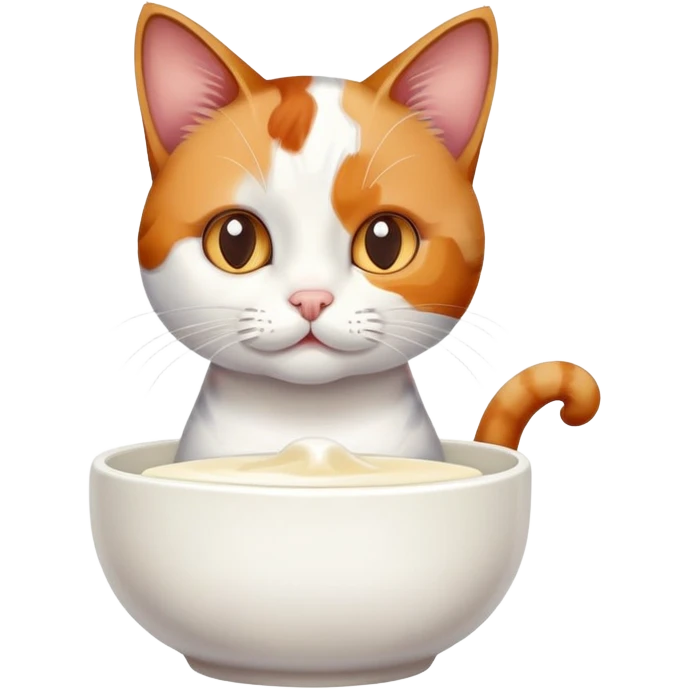 Cat playing and drinking milk emoji