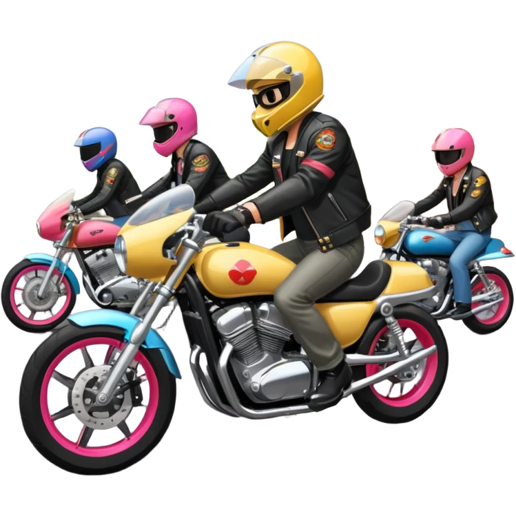 Japanese Bosozoku riding their bikes emoji