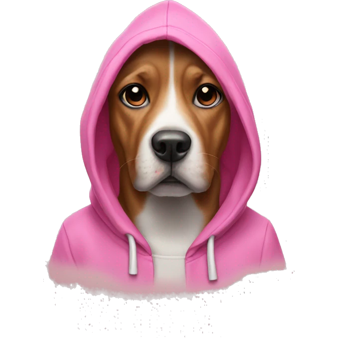 Dog with pink hoodie  emoji