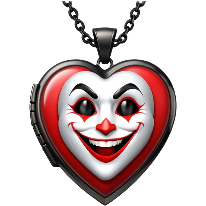 heart with a Joker inside it emoji
