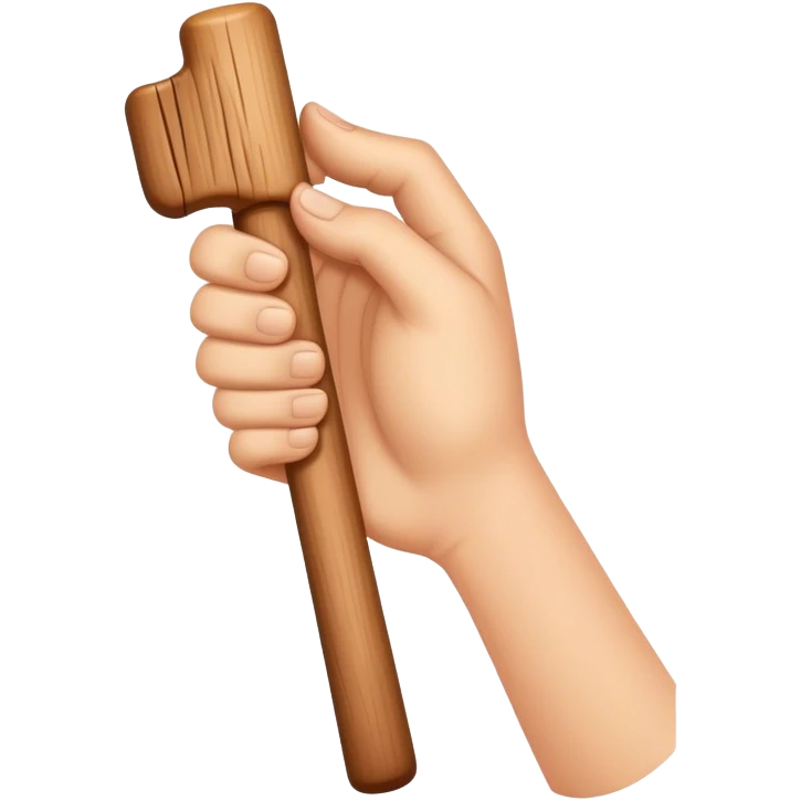 Hand holding Woodstick emoji