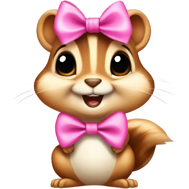 Chipmunk with pink bow emoji
