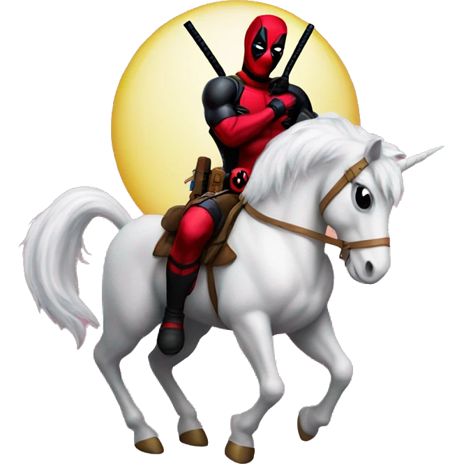 deadpool on unicorn emoji