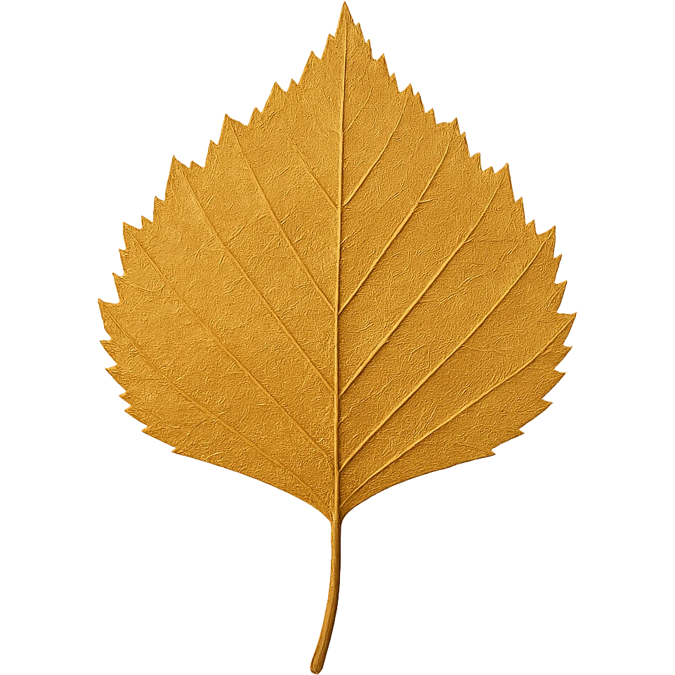 golden birch leaf emoji