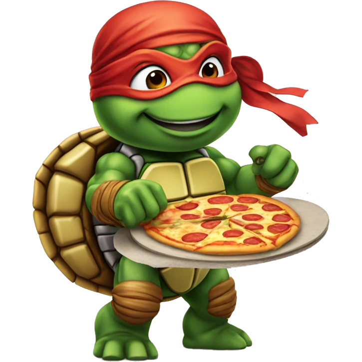 Ninja turtles eating pizza emoji