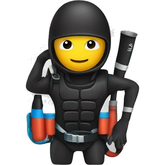 Ninja wearing a scuba tank and flippers emoji