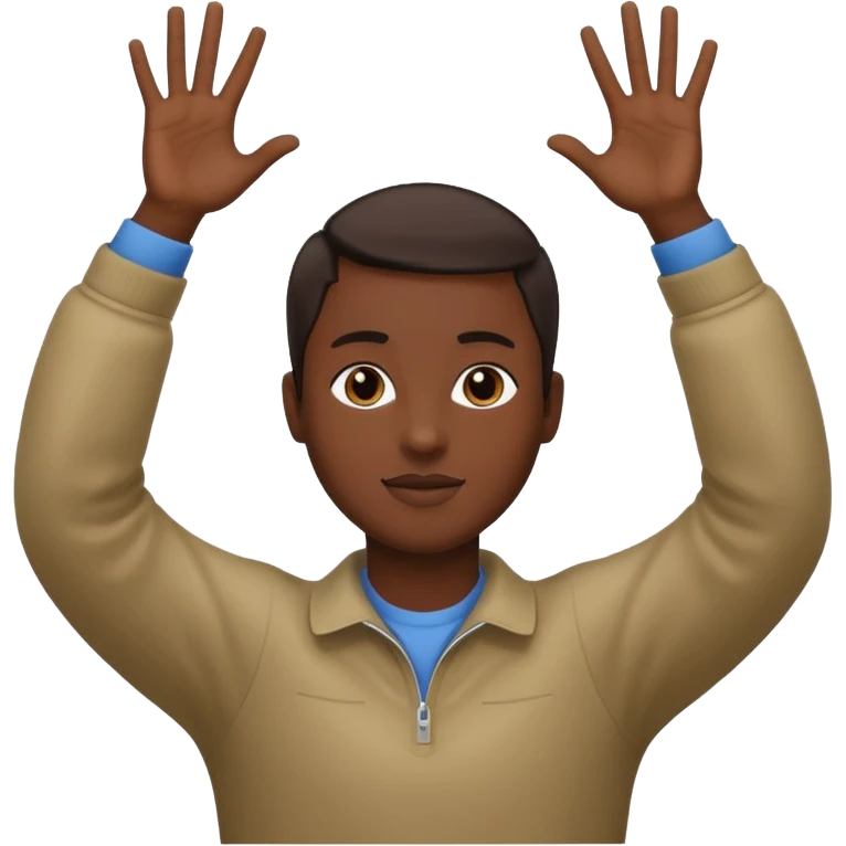 person raising both arms spread further apart emoji