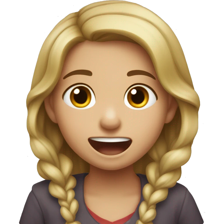 Niña riendo a carcajadas  y llorando del risa emoji