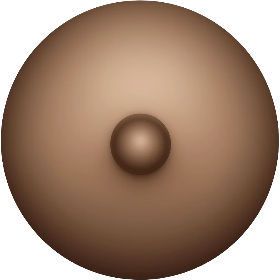 Dark colour realistic breast nipple emoji