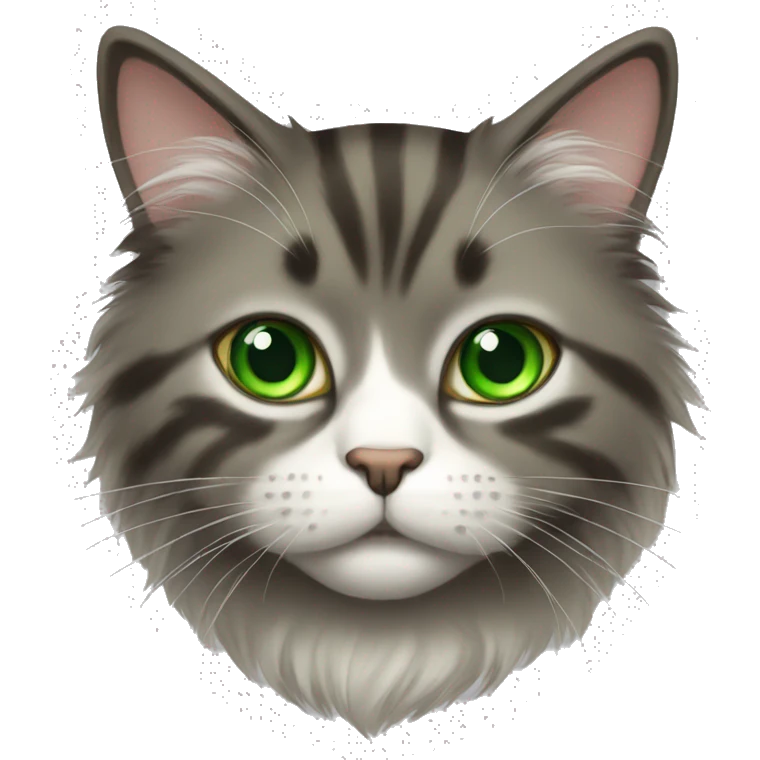 cat with green eyes fluffy emoji