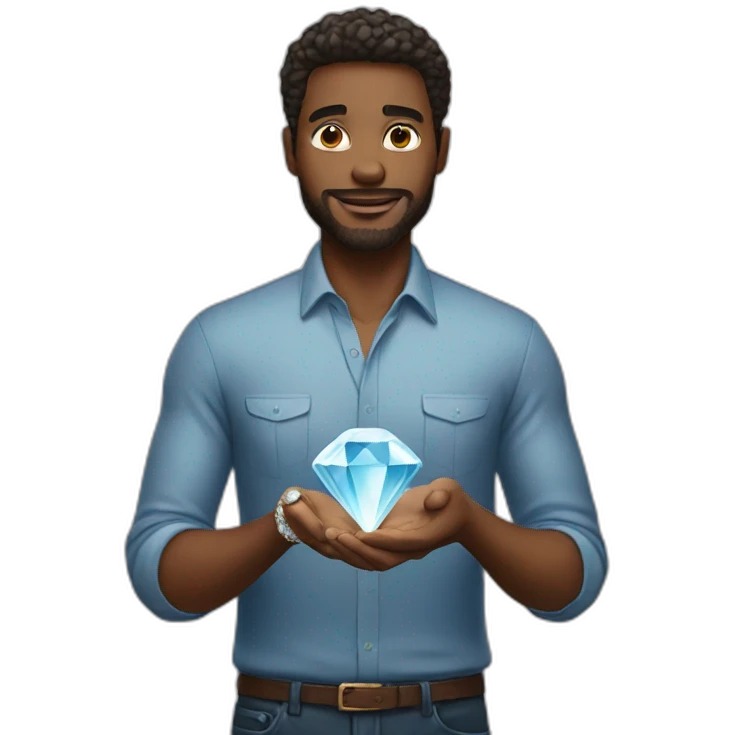men with a diamond in hand emoji