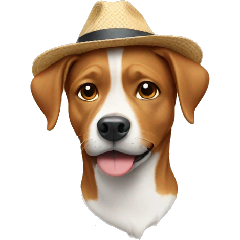 Dog wearing hat emoji