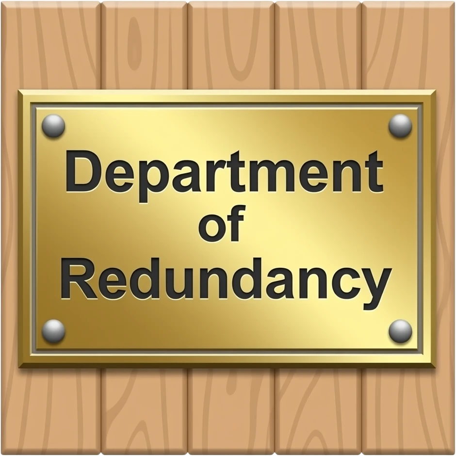 department of redundancy department door sign emoji
