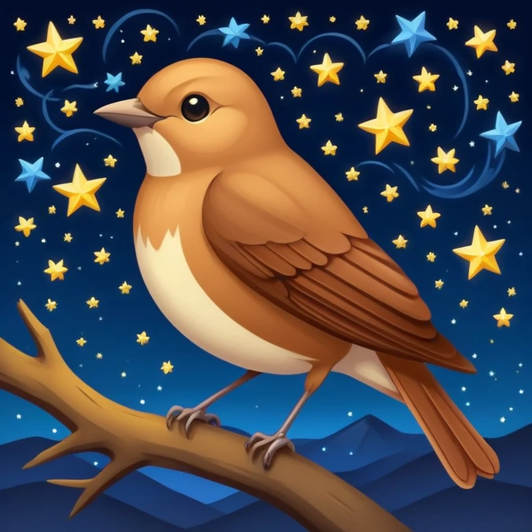 nightingale against starry night sky emoji