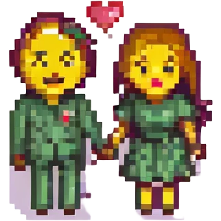 the concept of love, pixel art emoji emoji