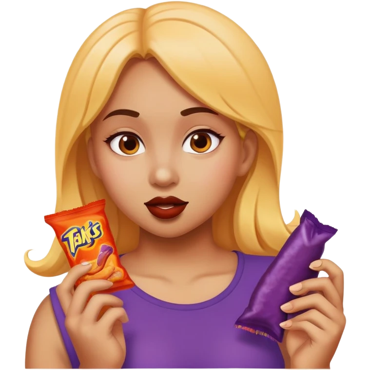 Girl with big booty eating takis emoji