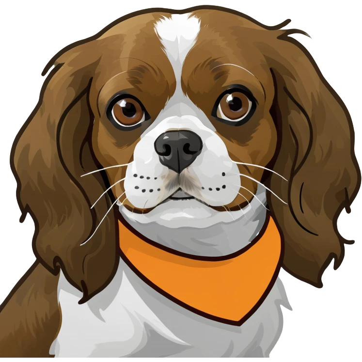 Cavalier King Charles Spaniel brown and white emoji