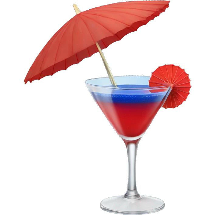 Blue Cocktail drink with a red parasol on top emoji