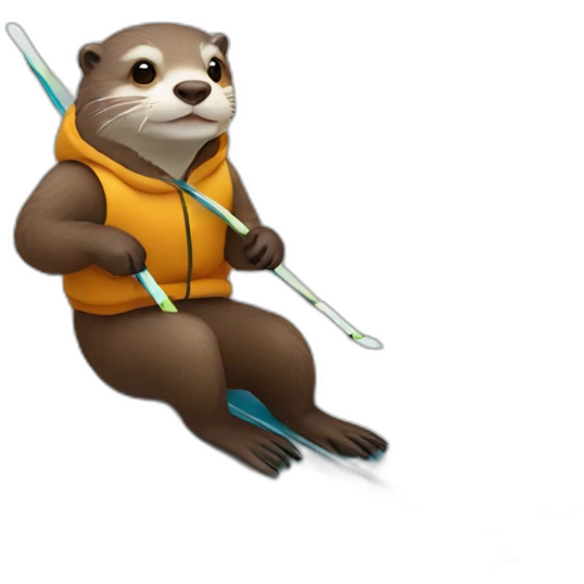 otter skiing emoji