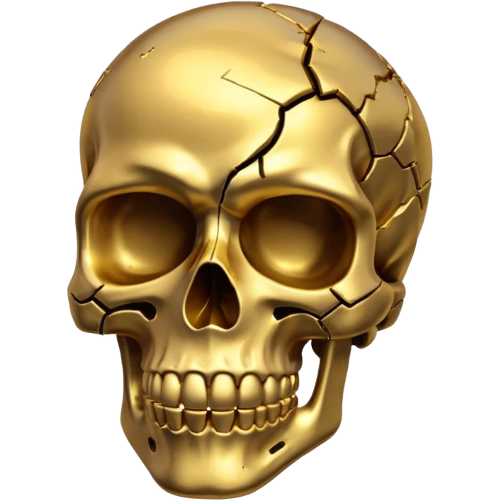 heavely broken gold skull emoji