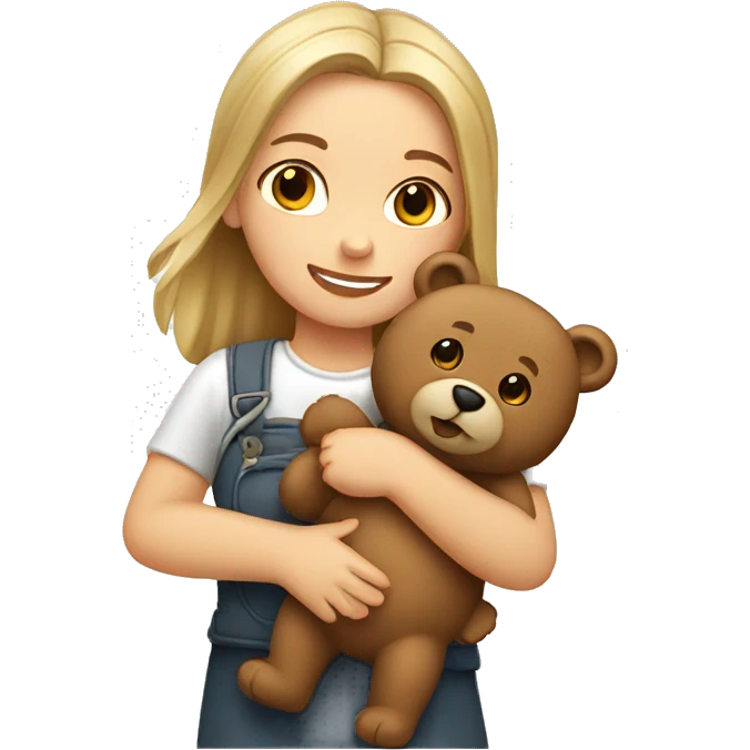 Polish girl holding a bear emoji