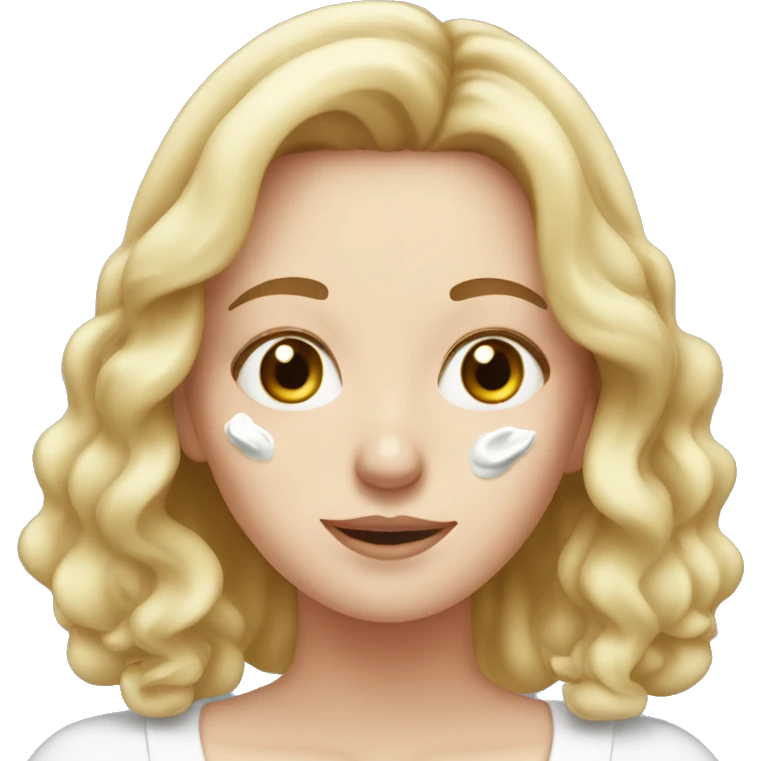 white girl applying cream on face emoji