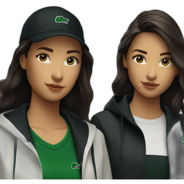 Lacoste latin two friends woman with black windbreaker emoji